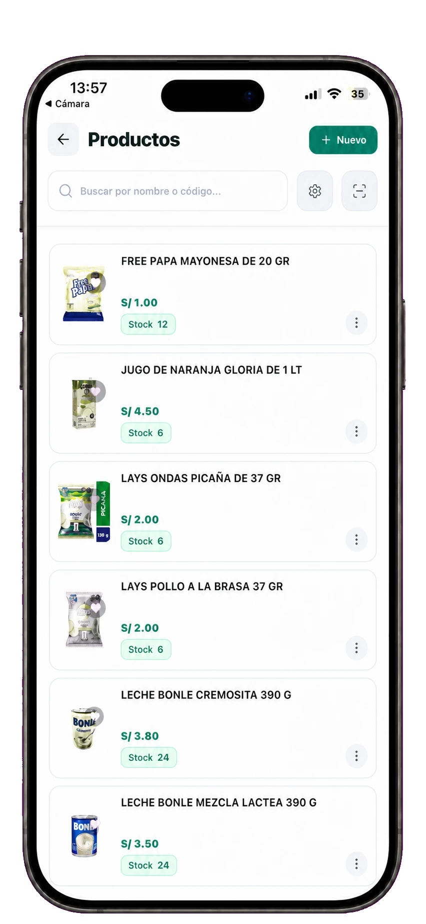 App móvil con catálogo y búsqueda de productos